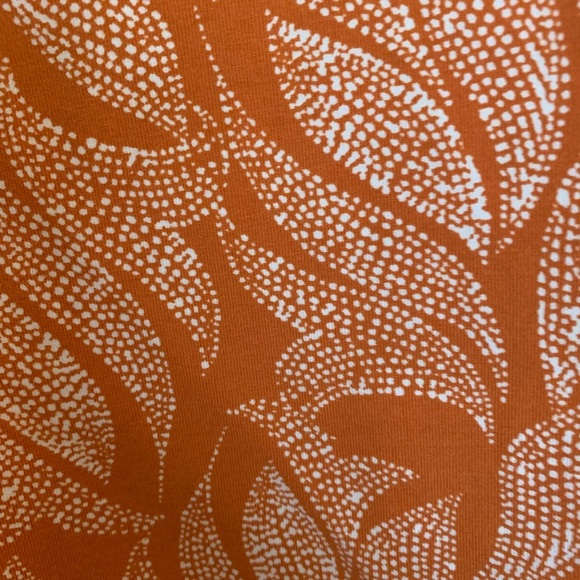 Chico’s Ivory & Orange Top 3/4 length sleeve top. Sz 2 (12-14) - Picture 2 of 8